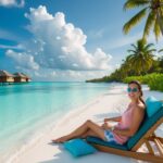 Kvinde på dejlig ferie