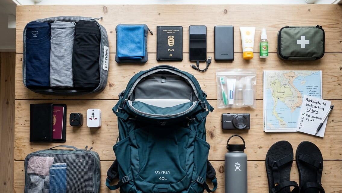 Pakkeliste til backpacking i Asien – pak praktisk og let